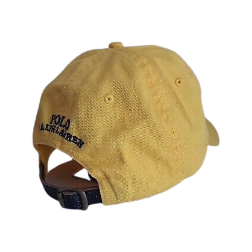 🐻Polo Ralph Lauren Polo Bear Mens Chino Adjustable Ball Cap Hat Yellow🐻 - Picture 4 of 12